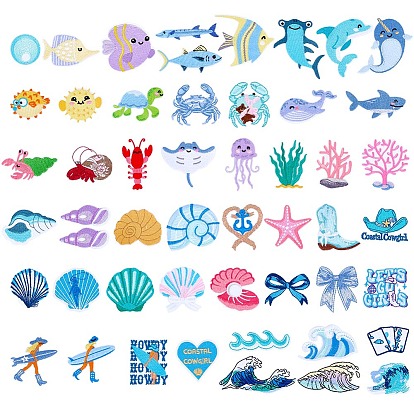 Нашивки из полиэстеровой нити, вышивка на компьютере, пришивание/приклеивание утюгом, аппликации из синели, разнообразные