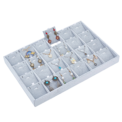 1шт. 24 бархатные подносы для демонстрации подвесок и ожерелий, прямоугольные