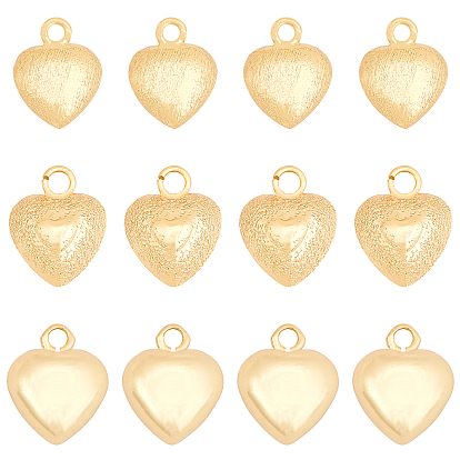 12шт 3 стиль латунные подвески, сердце