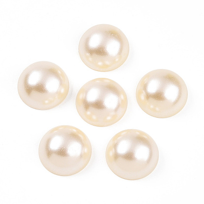 Абс пластмассовые кабошоны, имитации жемчуга, полукруглый