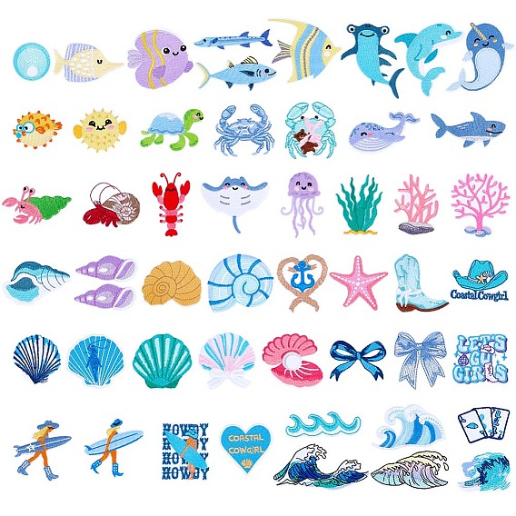 Нашивки из полиэстеровой нити, вышивка на компьютере, пришивание/приклеивание утюгом, аппликации из синели, разнообразные