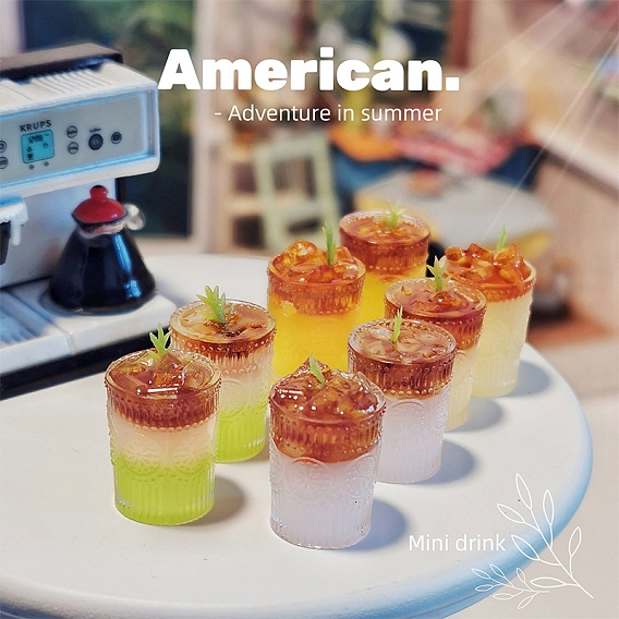 Модель напитка из смолы, аксессуары для домашнего кукольного домика с микро-ландшафтом, притворяясь опорными украшениями