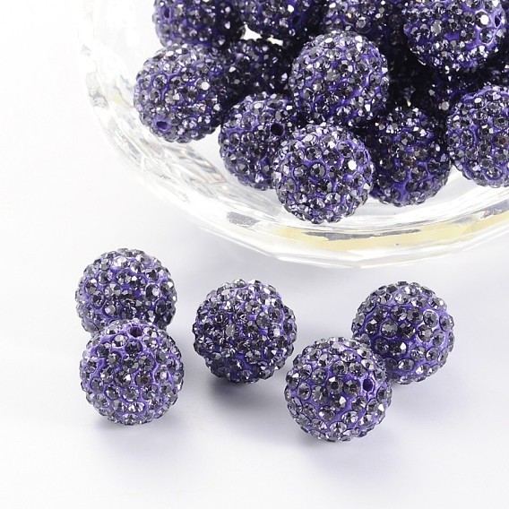 Бусины со стразами, полимерная глина , pave disco бусины, класс А