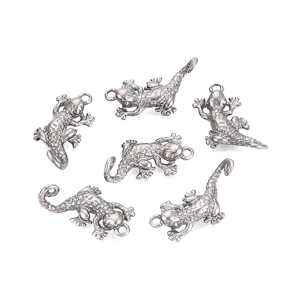304 Stainless Steel Pendants, Gecko Charms
