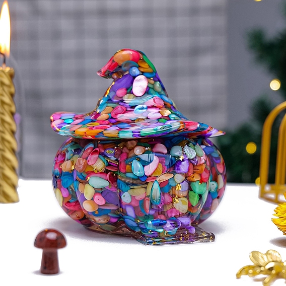 Подарочные коробки из смолы, с натуральной оболочкой внутри тыквенной конфетницы, Хэллоуин подарок украшения украшения