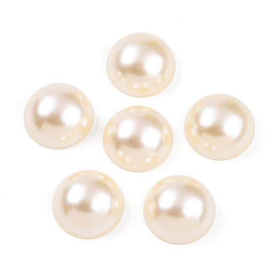 Абс пластмассовые кабошоны, имитации жемчуга, полукруглый