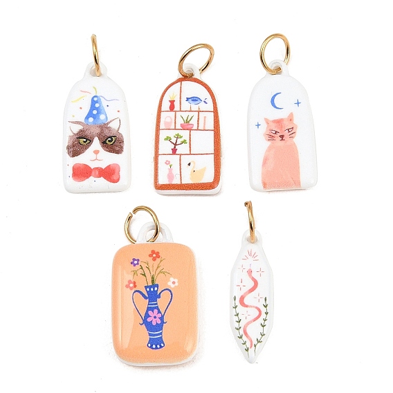 304 нержавеющей стальной эмали подвески, реальный 18 k позолоченный