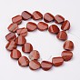 Natural Red Jasper Bead Strands, Twist Round, 16x6mm, Hole: 1mm, about 24pcs/strand, 15.4 inch