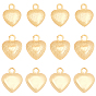 12шт 3 стиль латунные подвески, сердце