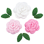 9 шт. аксессуаров для украшений, связанных крючком вручную из хлопка, для украшения шитья поделок, розы и листьев