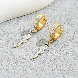 Элегантные 201 серьги-кольца из нержавеющей стали в форме змеи, со стразами