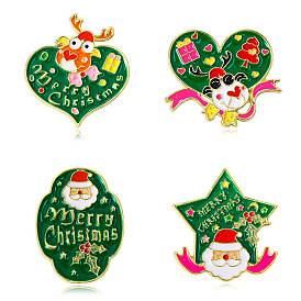 Cartoon Christmas brooch male and female cute elk old man badge cartoon pin buckle bag decoration Christmas