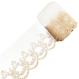 10 ярдов полиэстеровой цветочной вышивки кружевной ленты, кружевной отделкой, аксессуары для одежды