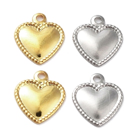 201 Stainless Steel Charms, Heart Charm