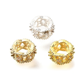 Колонна латунные микро-паве кубические циркониевые разделительные бусины, стойки покрытие, долговечный