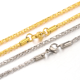 304 Stainless Steel Lantern Chain Necklaces, with Lobster Claw Clasps, 19.7 inch(500mm)