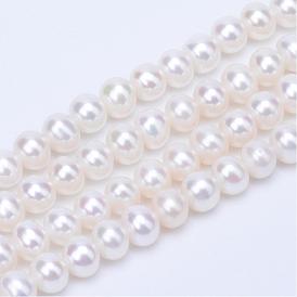 Natural Cultured Freshwater PearlBeads Strands, Round