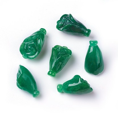 Natürliche myanmarische Jade / burmesische Jade Anhänger, gefärbt, Blume