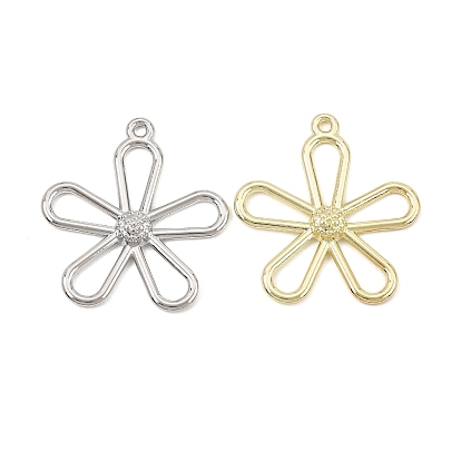 Alloy Pendants, Flower Charms, Rack Plating, Cadmium Free & Nickel Free & Lead Free