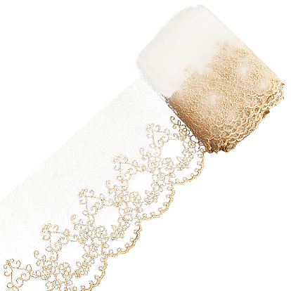 10 ярдов полиэстеровой цветочной вышивки кружевной ленты, кружевной отделкой, аксессуары для одежды