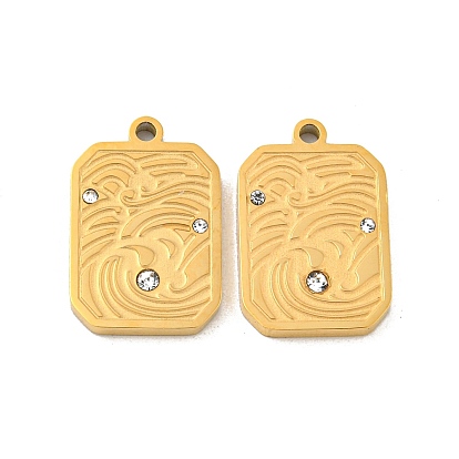 Ионное покрытие (ip) 304 подвески из нержавеющей стали, кристалл горного хрусталя, процесс резки коррозии, прямоугольные