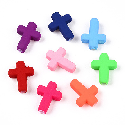 Лакированные бусины из акрила , крестик