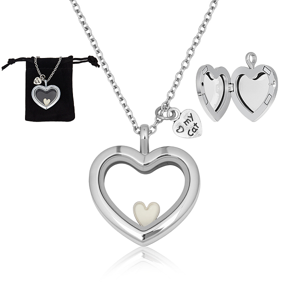 304 подвесные из нержавеющей стали ожерелья, Сплав с подвесками, сердце