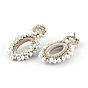 Pendientes trenzados con diamantes de imitación para mujer., oval, estilo bohemio
