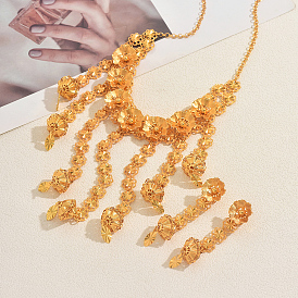 Комплекты из серег и ожерелий из сплава цветов для женщин