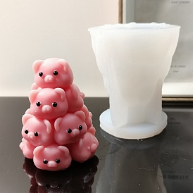 DIY Stacking Pigs Figurine Silicone Molds, Fondant Molds, Resin Casting Molds, for Chocolate, Candy, UV Resin, Epoxy Resin Craft Making