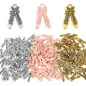 150 шт 3 цвета подвески из сплава в тибетском стиле, танцевальные туфли с бантом