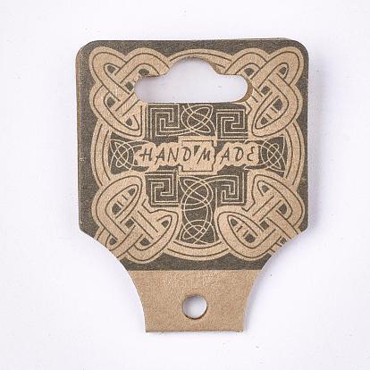 Cardboard Display Cards, Used For Necklace, Bracelet and Mobile Pendants, 90x35x0.3mm