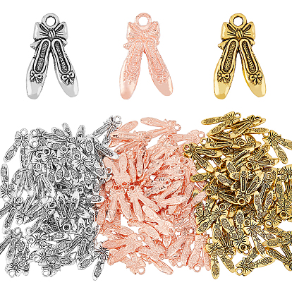 150 шт 3 цвета подвески из сплава в тибетском стиле, танцевальные туфли с бантом