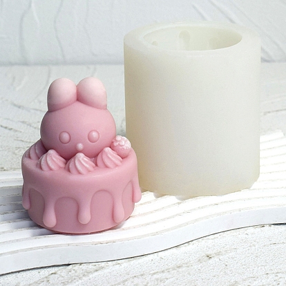 Round Rabbit Cake DIY Food Grade Silicone Candle Molds, Aromatherapy Candle Moulds, Scented Candle Making Molds