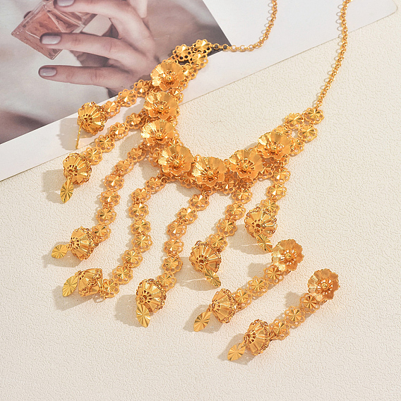 Комплекты из серег и ожерелий из сплава цветов для женщин