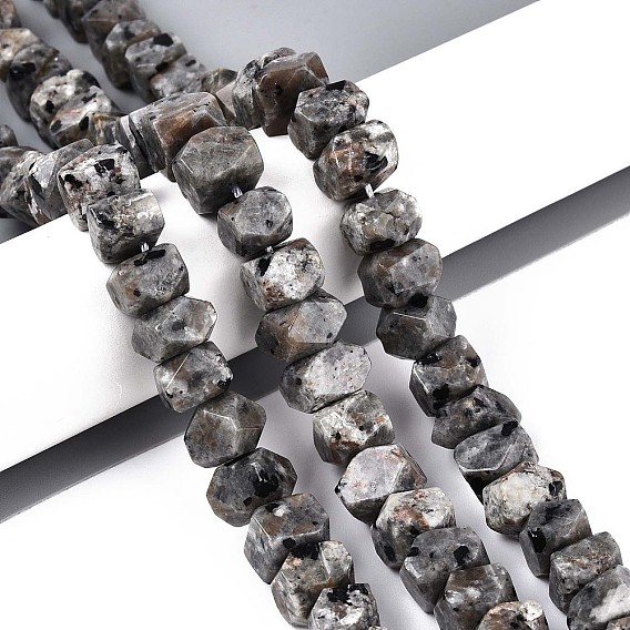 Нити из натуральных сиенитовых бусин, самородки, граненые