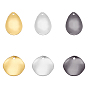 60Pcs 6 Style Brass Pendants, Twisted, Flat Round & Teardrop