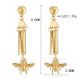Triangle Alloy Metal Tassel Earrings with Bee Pendant - Creative and Unique Jewelry