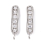 Rack Plating Brass Cubic Zirconia Hoop Earring Findings, Cadmium Free & Lead Free, Long-Lasting Plated