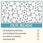 Spray Painted Natural Wood European Beads, Large Hole Beads, Round