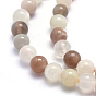 Sunstone naturelle perles brins, ronde