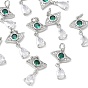 Подвески Shegrace из латуни с кубическим цирконием, глаз с подвесками в виде слезы, без кадмия и без свинца и без никеля, зеленый лайм