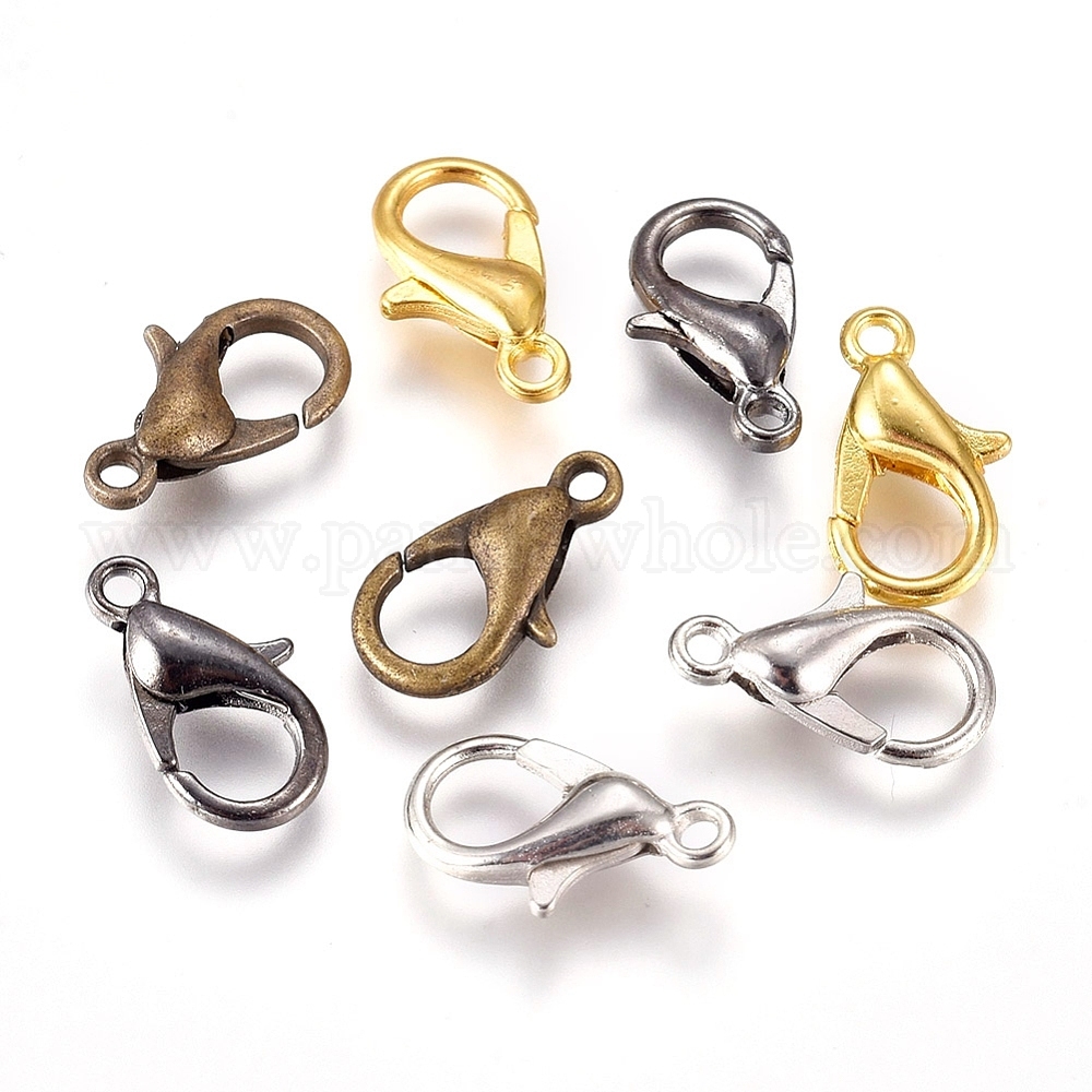 Clasp, lobster claw, gold-plated pewter (zinc-based alloy), 10x6mm. Sold  per pkg of 10. - Fire Mountain Gems and Beads