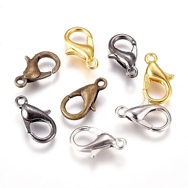  Zinc Alloy Lobster Claw Clasps, Parrot Trigger Clasps, Cadmium Free & Lead Free, Jewelry Making Findings