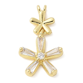 Латунные микро проложить кубического циркония подвески, без свинца и без кадмия, долговечный, цветок