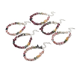 Natural Tourmaline Chips Beaded Bracelet, Gemstone Jewelry for Women