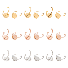 18 шт. 3 стиль 304 нержавеющая сталь открытая манжета кольцо фурнитура, настройка кольца колодки, плоские чашки безеля с круглыми краями