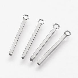 304 Stainless Steel Pendants, Cuboid