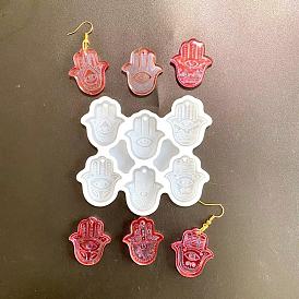 Hamsa Hand DIY Silicone Pendant Molds, Portrait Sculpture Resin Casting Molds, for UV Resin, Epoxy Resin Jewelry Making