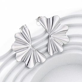 304 серьги-гвоздики из нержавеющей стали для женщин, вентилятор, слева и справа